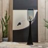 Woods Hurricane Pillar Candle Stand in Matt Black - Small
