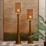 Woods Hurricane Pillar Candle Stand in Gold - Large