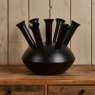 Aluminium Dome Vase in Matt Black Finish - Medium