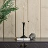 Woods Candle Stick in Black with Removable Taper Bell Teaight Holder in Grey