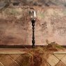 Woods Heptagon Candle Stick in Black with Removable Chimney Bell Tealight Holder in Grey 29cm