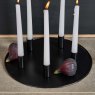 Woods Magentic Metal Candle Holder Tray w/5 holders in Matt Black