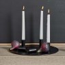 Woods Magentic Metal Candle Holder Tray w/5 holders in Matt Black