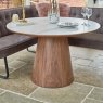 Woods Sutton 120cm Round Dining Table - Walnut with Frampton Corner Bench in Anthracite RHF