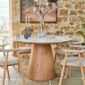 Woods Sutton 120cm Round Dining Table - Ash with 4x Albi Chairs in Beige with Oiled Legs