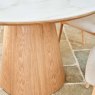 Woods Sutton 120cm Round Dining Table - Ash with 4x Albi Chairs in Beige with Oiled Legs