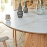 Woods Sutton 120cm Round Dining Table - Ash with 4x Albi Chairs in Beige with Oiled Legs