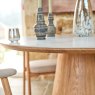 Woods Sutton 120cm Round Dining Table - Ash with 4x Albi Chairs in Beige with Oiled Legs