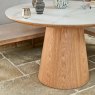 Woods Sutton 120cm Round Dining Table - Ash with Hampton Corner Bench in Grey LHF