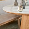 Woods Sutton 120cm Round Dining Table - Ash with Hampton Corner Bench in Grey LHF