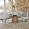Woods Sutton 120cm Round Dining Table - Walnut with Frampton Corner Bench in White LHF