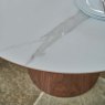 Woods Sutton 120cm Round Dining Table - Walnut with Frampton Corner Bench in White LHF