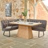 Woods Sutton 160cm Dining Table - Ash with Frampton Corner Bench in Anthracite RHF