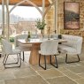 Sutton 160cm Dining Table - Ash with Frampton Corner Bench LHF & 2x Frampton Chairs in White