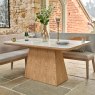 Woods Sutton 160cm Dining Table - Ash with Hampton Corner Bench in Grey LHF