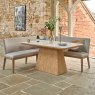 Woods Sutton 160cm Dining Table - Ash with Hampton Corner Bench in Grey LHF