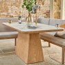 Woods Sutton 160cm Dining Table - Ash with Hampton Corner Bench in Grey RHF