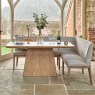 Woods Sutton 160cm Dining Table - Ash with Hampton Corner Bench in Grey RHF