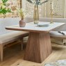 Woods Sutton 160cm Dining Table - Walnut with Hampton Corner Bench in Grey LHF