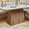 Woods Sutton 160cm Dining Table - Walnut with Hampton Corner Bench in Grey LHF