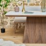 Woods Sutton 160cm Dining Table - Walnut with Hampton Corner Bench in Grey LHF