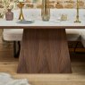 Woods Sutton 160cm Dining Table - Walnut with Frampton Corner Bench RHF & Flat Bench in White