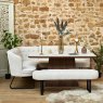 Woods Sutton 160cm Dining Table - Walnut with Frampton Corner Bench RHF & Flat Bench in White