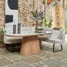 Woods Sutton 200cm Dining Table - Ash with Frampton Corner Bench in White LHF