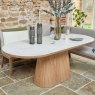 Woods Sutton 200cm Dining Table - Ash with Hampton Corner Bench in Grey LHF