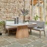 Woods Sutton 200cm Dining Table - Ash with Hampton Corner Bench in Grey LHF