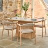 Woods Sutton 160cm Dining Table - Ash with 4x Albi Chairs in Beige with Oiled Oak Legs