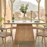 Woods Sutton 160cm Dining Table - Ash with 6x Albi Chairs in Beige with Oiled Oak Legs