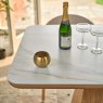 Woods Sutton 160cm Dining Table - Ash with 6x Albi Chairs in Beige with Oiled Oak Legs