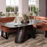 Woods Madjeston Dining Table 200cm with Industrial Corner Bench and 158cm Low Bench in Tan