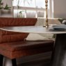 Woods Madjeston Dining Table 200cm with Industrial Corner Bench and 158cm Low Bench in Tan