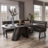 Woods Madjeston Dining Table 200cm with Industrial Corner Bench in Grey