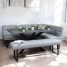 Woods Jupiter 180cm Dining Table & LHF Corner Bench with Flat Bench in Light Grey