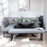 Woods Jupiter 180cm Dining Table & RHF Corner Bench with Flat Bench in Light Grey