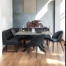 Jupiter 180cm Dining Table & RHF Corner Bench with 2 Dining Chairs in Black