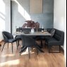 Jupiter 180cm Dining Table & LHF Corner Bench with 2 Dining Chairs in Black