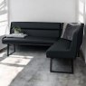 Woods Jupiter 180cm Dining Table & LHF Corner Bench with 2 Dining Chairs in Black