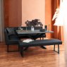 Woods Jupiter 180cm Dining Table & RHF Corner Bench with Flat Bench in Black