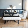 Woods Toscana Motion Table Black with LHF Frampton Corner Bench and Low Bench in White