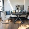 Woods Toscana Motion Table Black with RHF Frampton Corner Bench in White