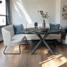 Woods Toscana Motion Table Black with RHF Frampton Corner Bench in White