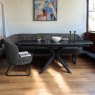 Woods Toscana Motion Table Black with RHF Frampton Corner Bench in Anthracite