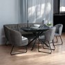 Woods Toscana Motion Table Black with RHF Frampton Corner Bench and 2 Dining Chairs in Anthracite