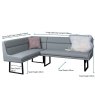 Woods Jupiter Corner Bench in Light Grey RHF