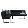 Woods Jupiter Corner Bench in Black RHF