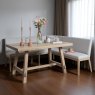 Woods Hampton 150cm Dining Table & Hampton Corner Bench in Grey - LHF
